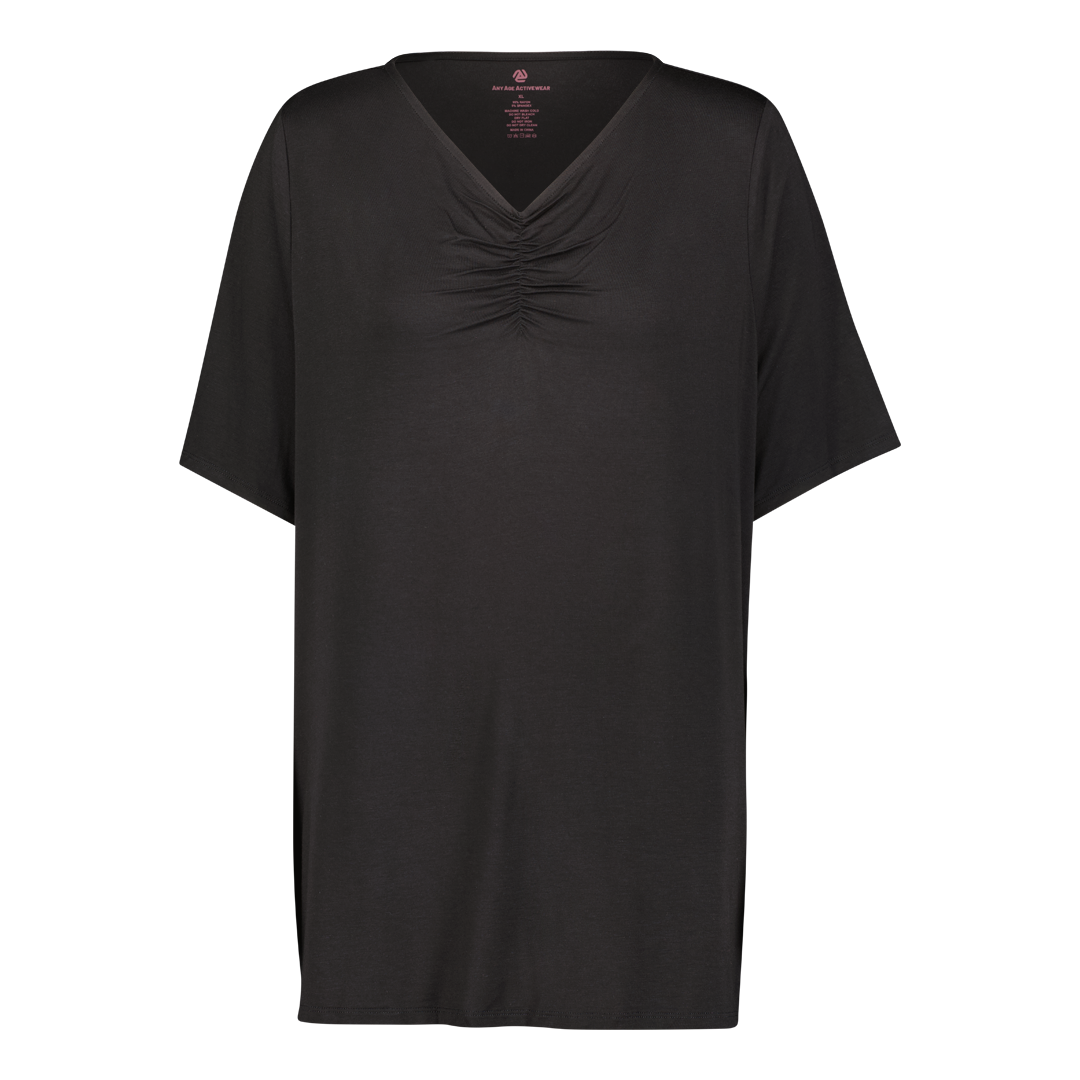 Complete Coverage Ruched V-Neck w/ Elbow Sleeve